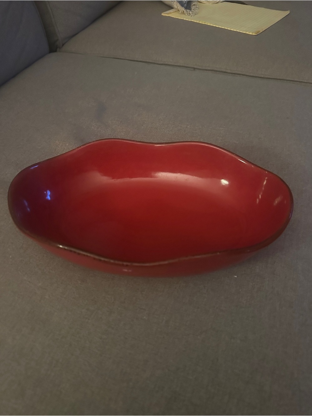 Southern Living At Home Red Wavy Ceramic Serving Bowl